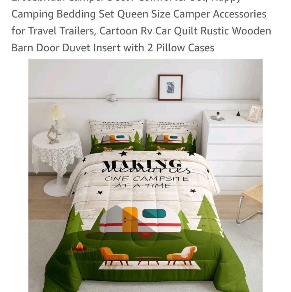 Adventure Awaits Duvet Cover Set - Green and White